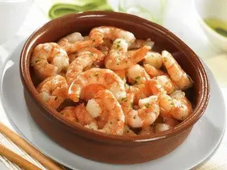 Assiette de crevettes — Restaurant Au Bureau, Longueuil